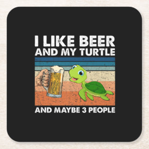 Posavasos Cuadrado De Papel Bebedor de cerveza me gusta la cerveza y el cumple