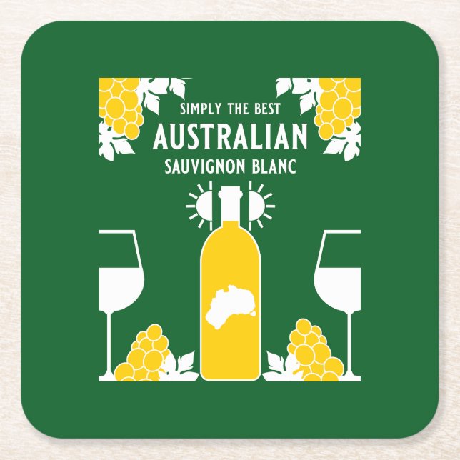 Posavasos Cuadrado De Papel Bebedor de vino Sauvignon Blanc (Anverso)