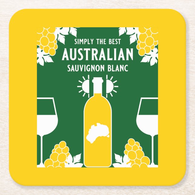 Posavasos Cuadrado De Papel Bebedor de vino Sauvignon Blanc (Anverso)