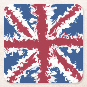 Posavasos Cuadrado De Papel Beber de Jack coincide con decoración de bandera d
