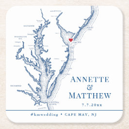 Posavasos Cuadrado De Papel Bebida en horario de cócteles de la fiesta de la b