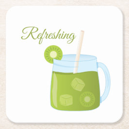 Posavasos Cuadrado De Papel Bebida Refrescante