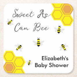 Posavasos Cuadrado De Papel Bee Baby Shower