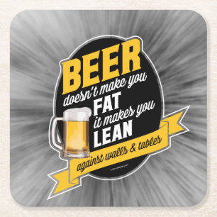 Posavasos Cuadrado De Papel Beer Makes You Lean