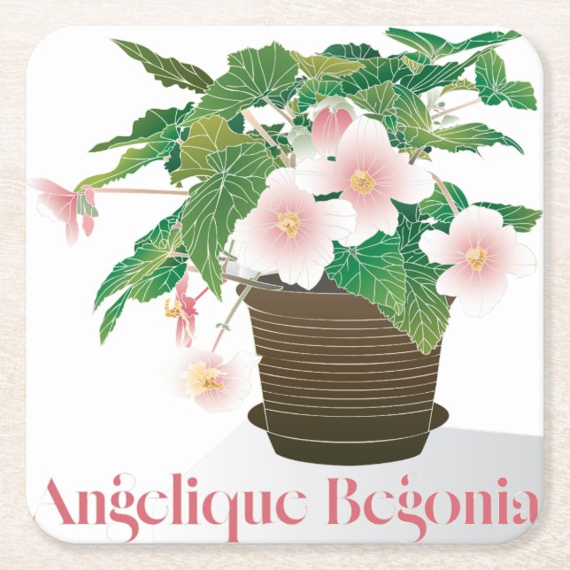 Posavasos Cuadrado De Papel Begonia Coaster (Anverso)