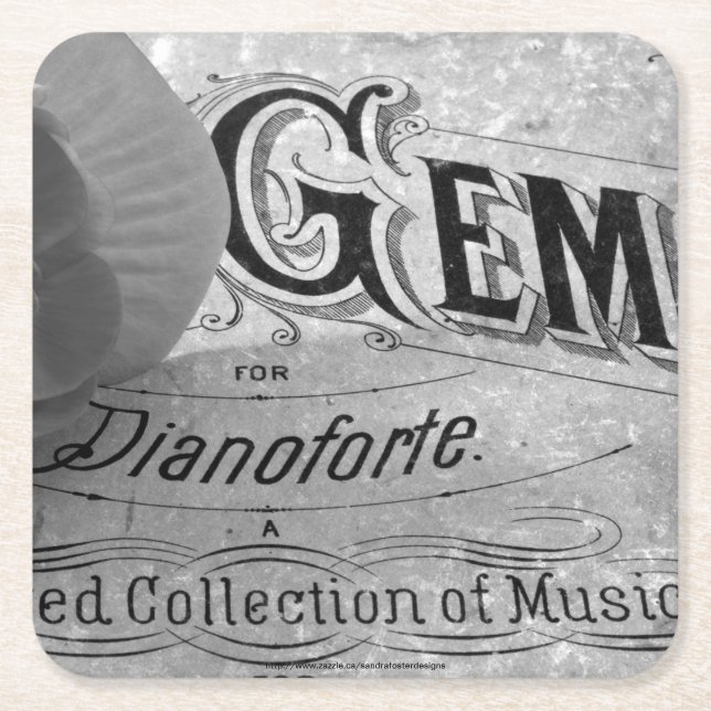 Posavasos Cuadrado De Papel Begonia Gems Pianoforte (Anverso)