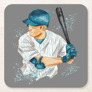 Posavasos Cuadrado De Papel Béisbol acuático