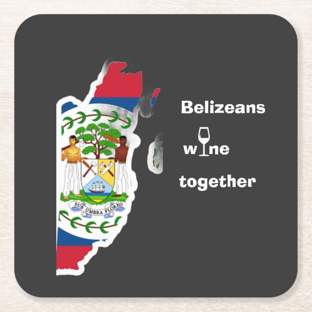 Posavasos Cuadrado De Papel Belizeans Wine Together Shirt (Anverso)