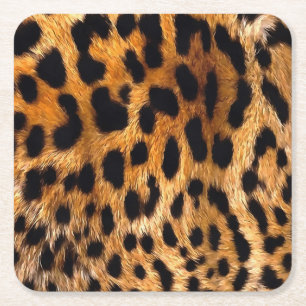 Posavasos Cuadrado De Papel Bella Artes de animales salvajes Black Brown