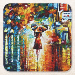 Posavasos Cuadrado De Papel Bella Artes Princesa de Lluvia