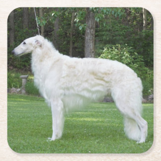 Posavasos Cuadrado De Papel Bella Borzoi