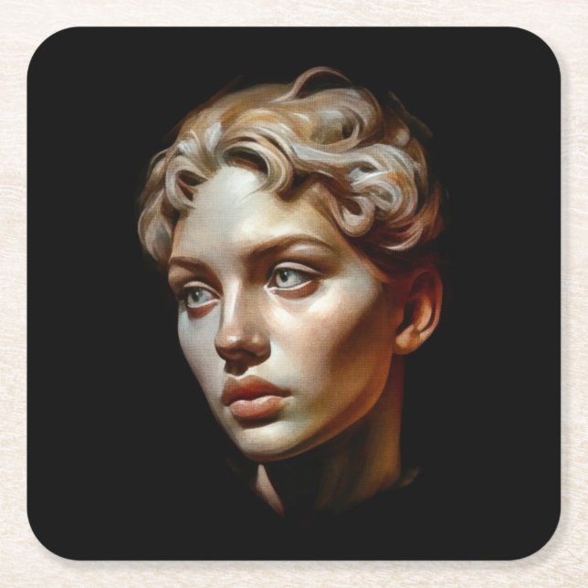 Posavasos Cuadrado De Papel Belleza (Anverso)