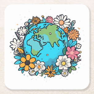 Posavasos Cuadrado De Papel Belleza de la Tierra