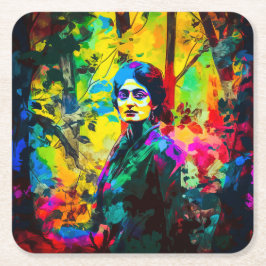 Posavasos Cuadrado De Papel Belleza vibrante