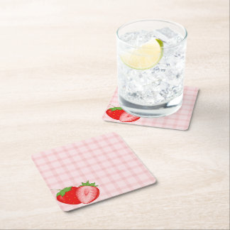 Posavasos Cuadrado De Papel Berry First Birthday Party