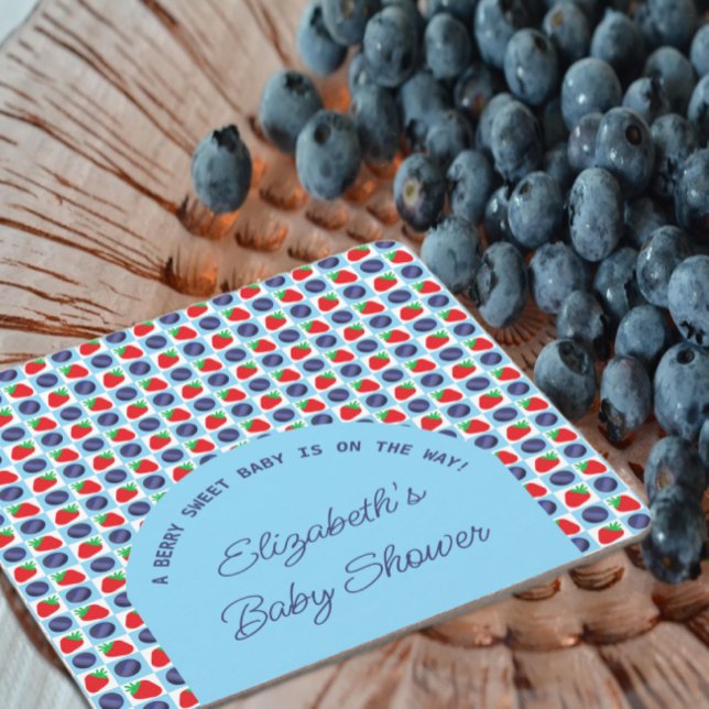 Posavasos Cuadrado De Papel Berry Sweet Baby Shower (Subido por el creador)