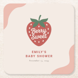 Posavasos Cuadrado De Papel Berry Sweet Cute Baby Shower