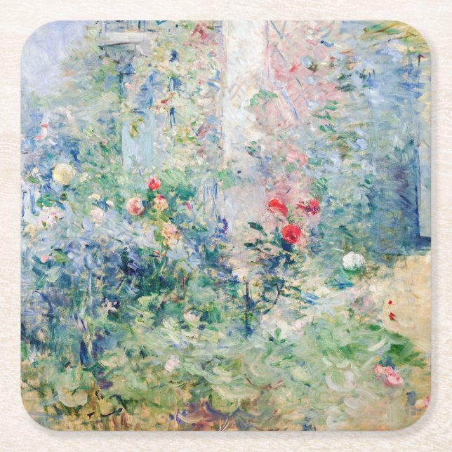 Posavasos Cuadrado De Papel Berthe Morisot - El jardín de Bougival (Anverso)
