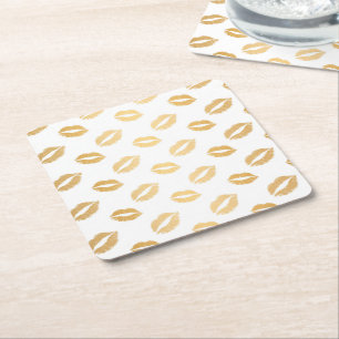 Posavasos Cuadrado De Papel Besos Brillantes