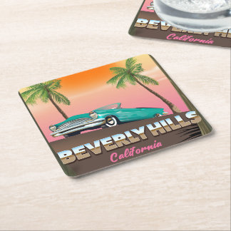 Posavasos Cuadrado De Papel Beverly Hills California