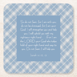 Posavasos Cuadrado De Papel Biblia personalizable Verse Isaiah 41:10, 13