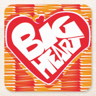 Posavasos Cuadrado De Papel Big heart/Corazon Grande love by Masanser pixelat