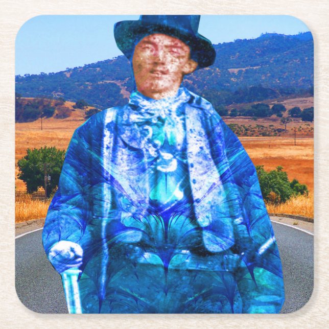 Posavasos Cuadrado De Papel Billy the Kid (Anverso)