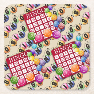 Posavasos Cuadrado De Papel Bingo Fiesta