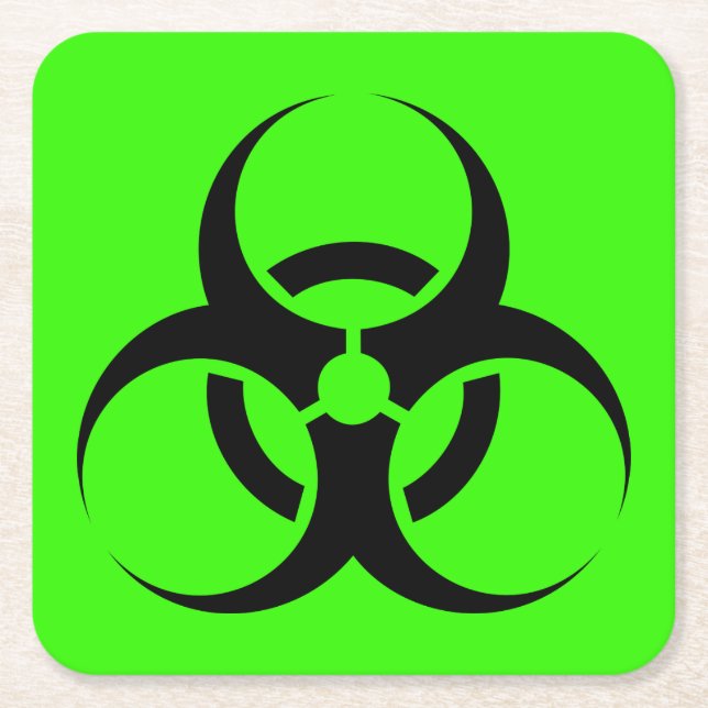 Posavasos Cuadrado De Papel Bioriesgo (Anverso)