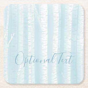 Posavasos Cuadrado De Papel Birch Trees Trunks