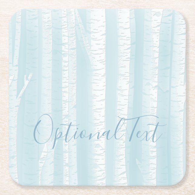 Posavasos Cuadrado De Papel Birch Trees Trunks (Anverso)