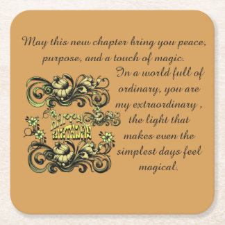 POSAVASOS CUADRADO DE PAPEL BIRTHDAY LOVE GIFT MOM DAD SISTER DAUGHTER BROTHER