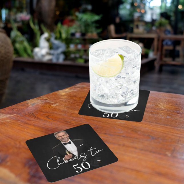 Posavasos Cuadrado De Papel Birthday party photo cheers (Subido por el creador)