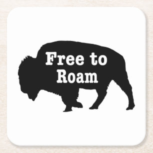 Posavasos Cuadrado De Papel Bison Free To Roam
