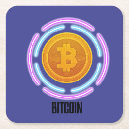 POSAVASOS CUADRADO DE PAPEL BITCOIN