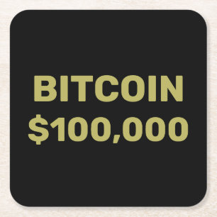 Posavasos Cuadrado De Papel Bitcoin 100000 Celebración