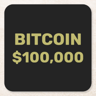 Posavasos Cuadrado De Papel Bitcoin 100000 Celebración