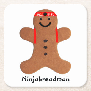 Posavasos Cuadrado De Papel Bizcocho de Ninjabreadman (galleta)