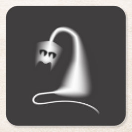 Posavasos Cuadrado De Papel Black ghost cat