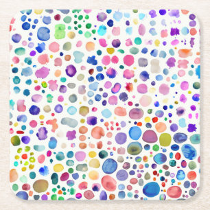 Posavasos Cuadrado De Papel Blancos de color de agua