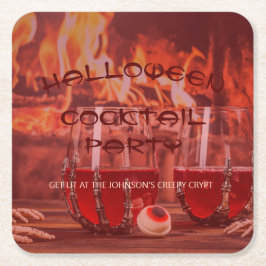 Posavasos Cuadrado De Papel Bloody Halloween Cocktail Fiesta