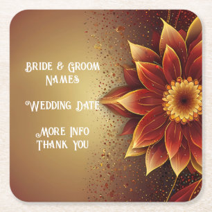 Posavasos Cuadrado De Papel Bloom Eterno: Una celebración eterna del amor