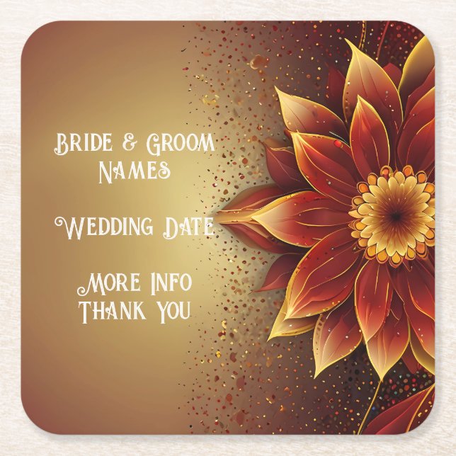 Posavasos Cuadrado De Papel Bloom Eterno: Una celebración eterna del amor (Anverso)