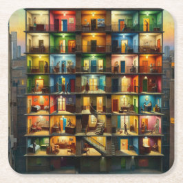 Posavasos Cuadrado De Papel Bloque