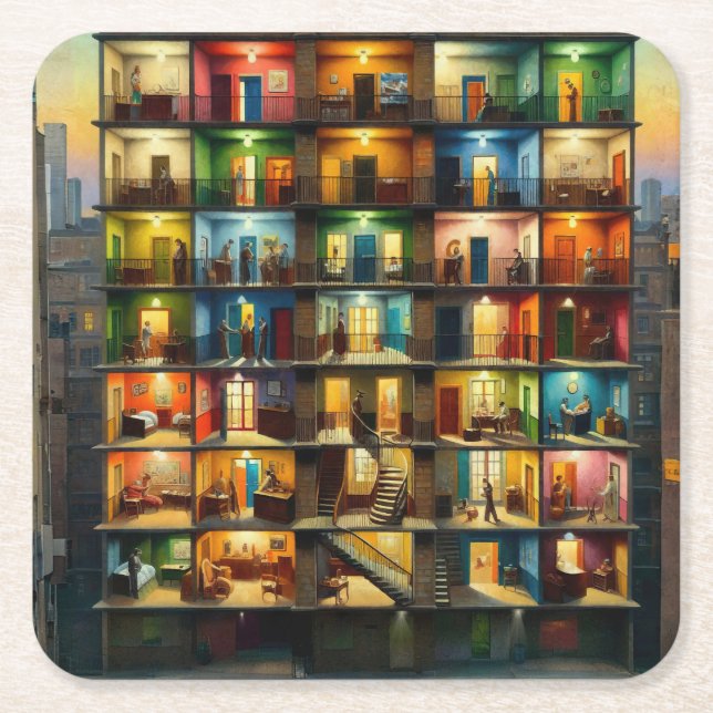 Posavasos Cuadrado De Papel Bloque (Anverso)