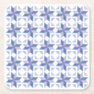 Posavasos Cuadrado De Papel Bloque de Colcha Azul
