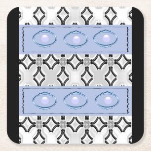 Posavasos Cuadrado De Papel Blue Black Coaster