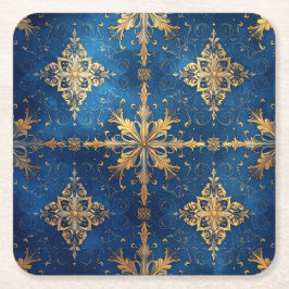 Posavasos Cuadrado De Papel Blue Decorative Holiday Paper Coaster