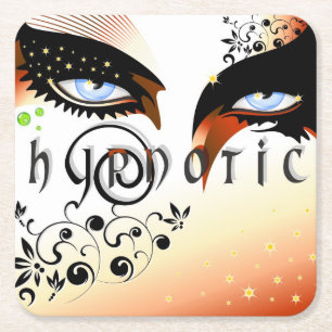 Posavasos Cuadrado De Papel Blue Eyes Fashion Make Up