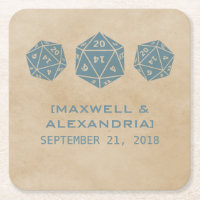 Blue Grunge D20 Ataques de papel de juego de dados